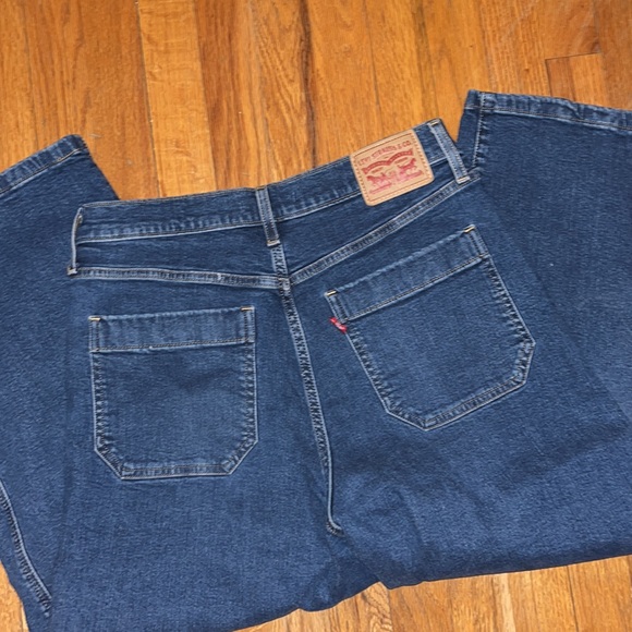 LEVI'S MILE HIGH CROPPED WIDE LEG EXPOSED BUTTON FLY JEANS WOMENS 30" WAIST - Picture 4 of 6